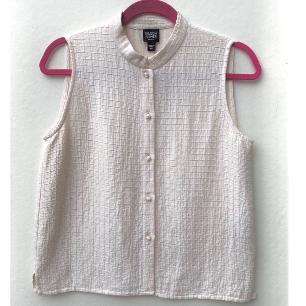 Eileen Fisher Button Down Sleeveless Blouse